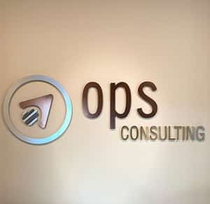 OPS Consulting lobby signage