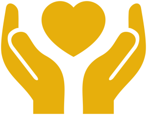 Icon of hands holding a heart